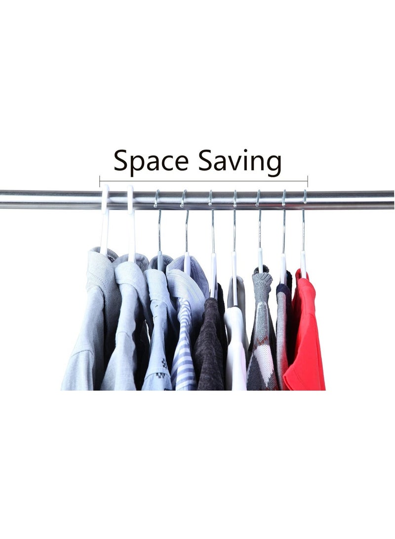 KITCHENOO Set of 50 plastic clothes hangers, sturdy clothes hangers with non-slip pads, easy-glide space-saving organizer for bedroom closet, ideal for shirts and pants, white - Image 2